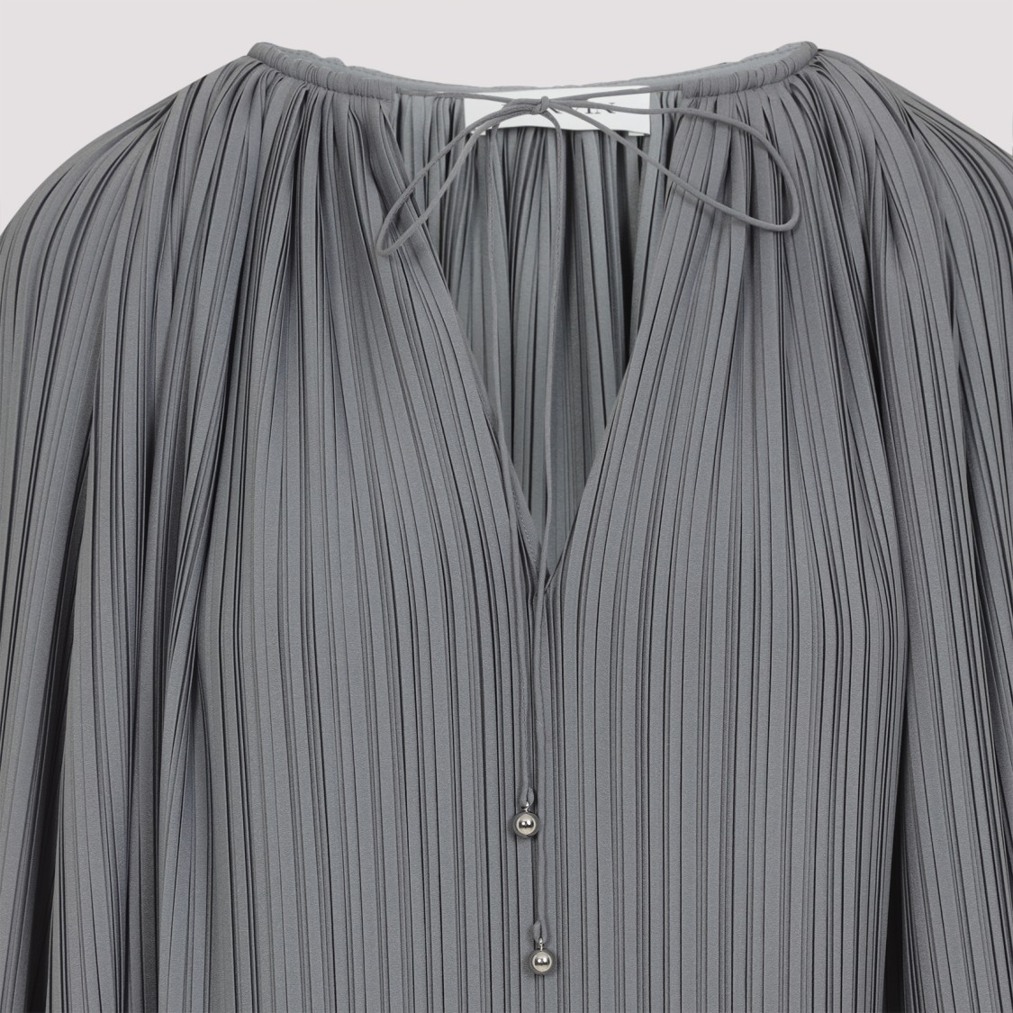 Lanvin Flowing Blouse With Intricate Pleating And Tie Closure
