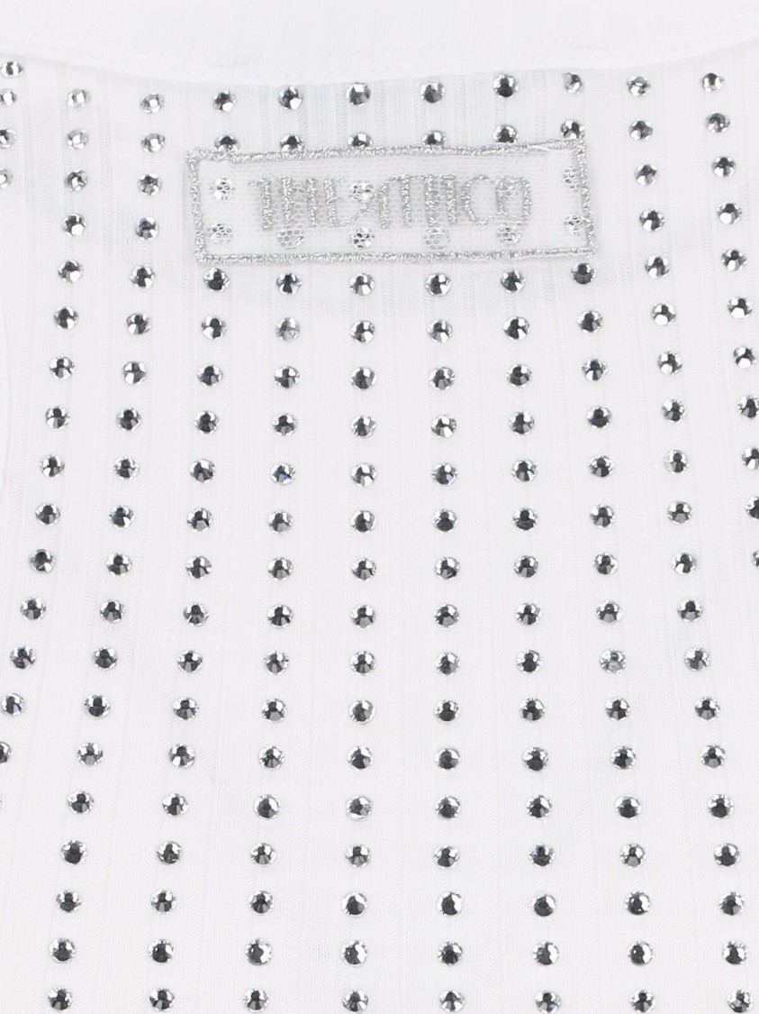 Attico Womens White Crystal-embellished Ribbed Cotton Tank Top In White