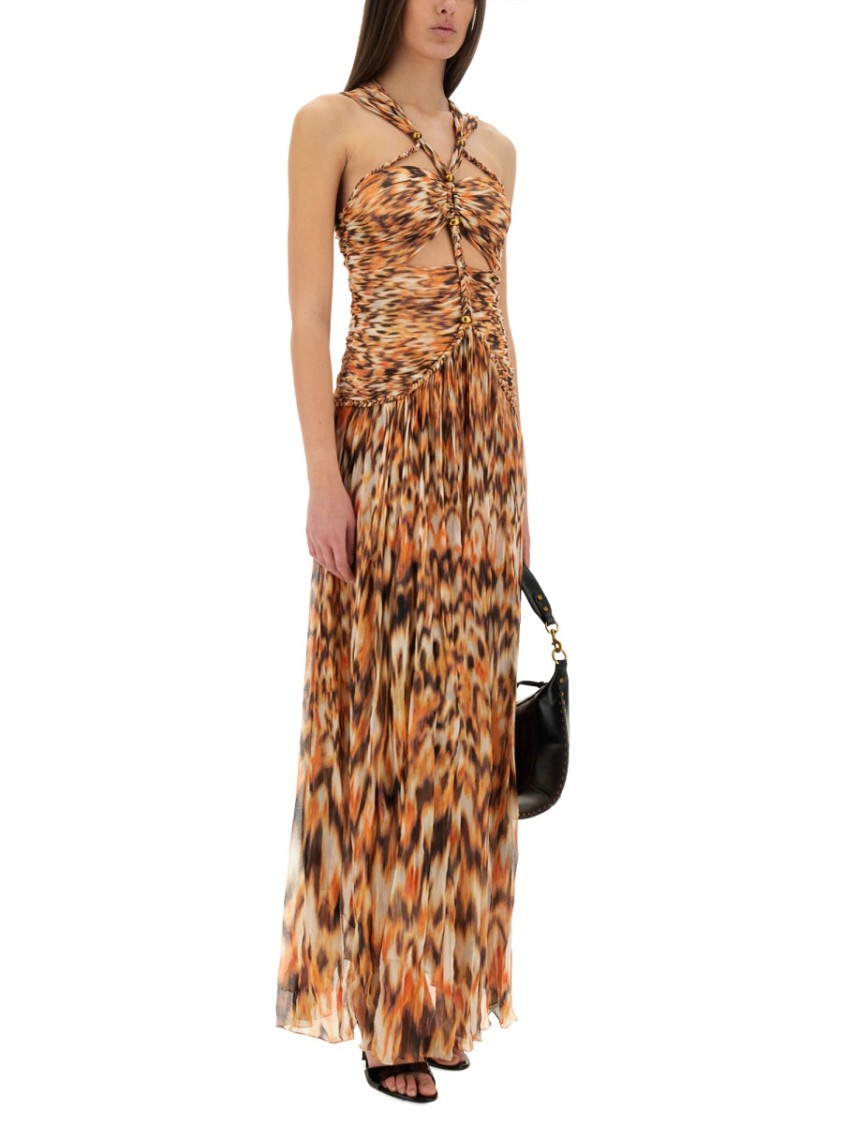 Isabel Marant Rafael Abstract Patterned Maxi Dress In Orange
