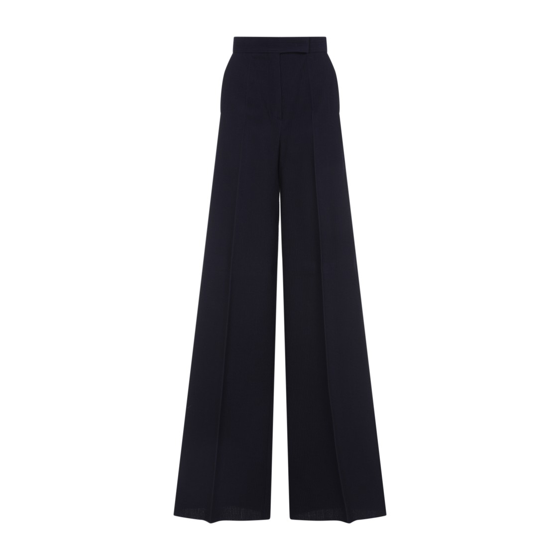 Max Mara Womens Ultramarine Osol Wide-leg Ribbed Stretch-wool Trousers In Black