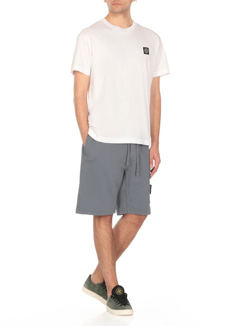 Shop Stone Island White Cotton T-shirt