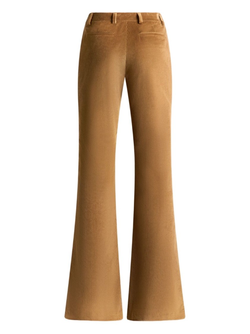 Etro Flared Camel Brown Corduroy Trousers In Brown