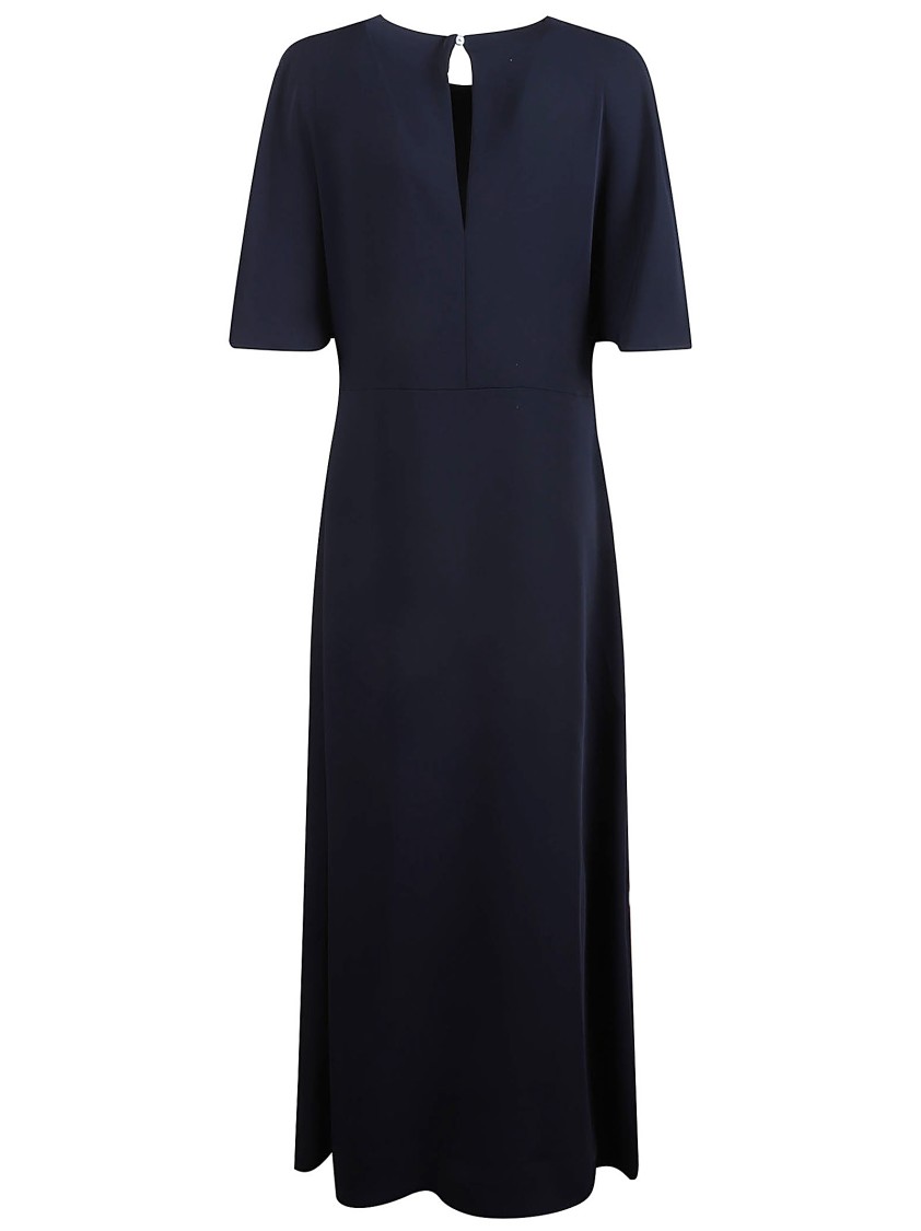 P.a.r.o.s.h . Relaxed Silhouette Maxi Dress With Keyhole Back Detail In Blue