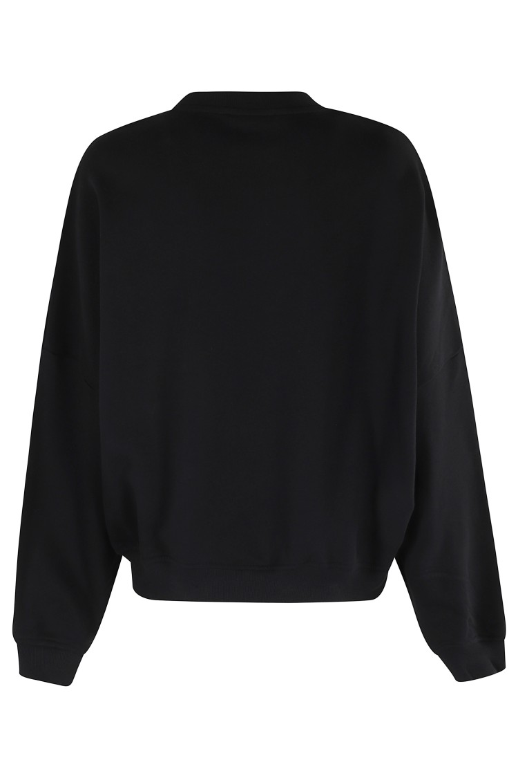 Marni Relaxed Fit Black Sweatshirt With Textured Logo In Black