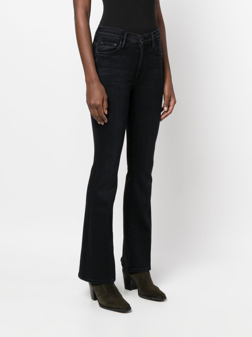 Mother Weekender Flare Leg Jeans In Deep End In Black