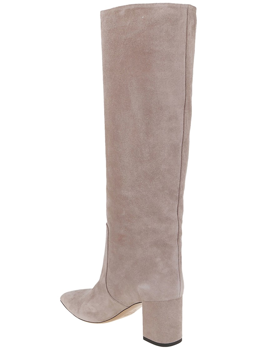 Paris Texas Leather Ankle Boots In Gray