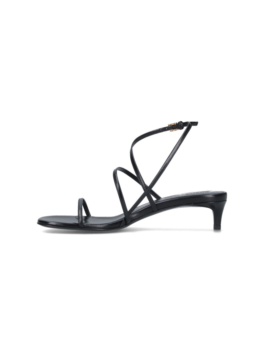 Khaite Loop Kitten Heel Sandal Red Wine