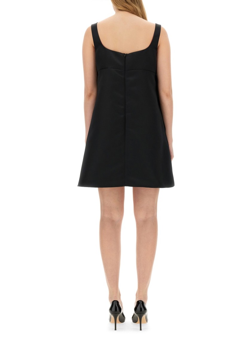 Nina Ricci Embellished Square Neckline Mini Length Dress In Black