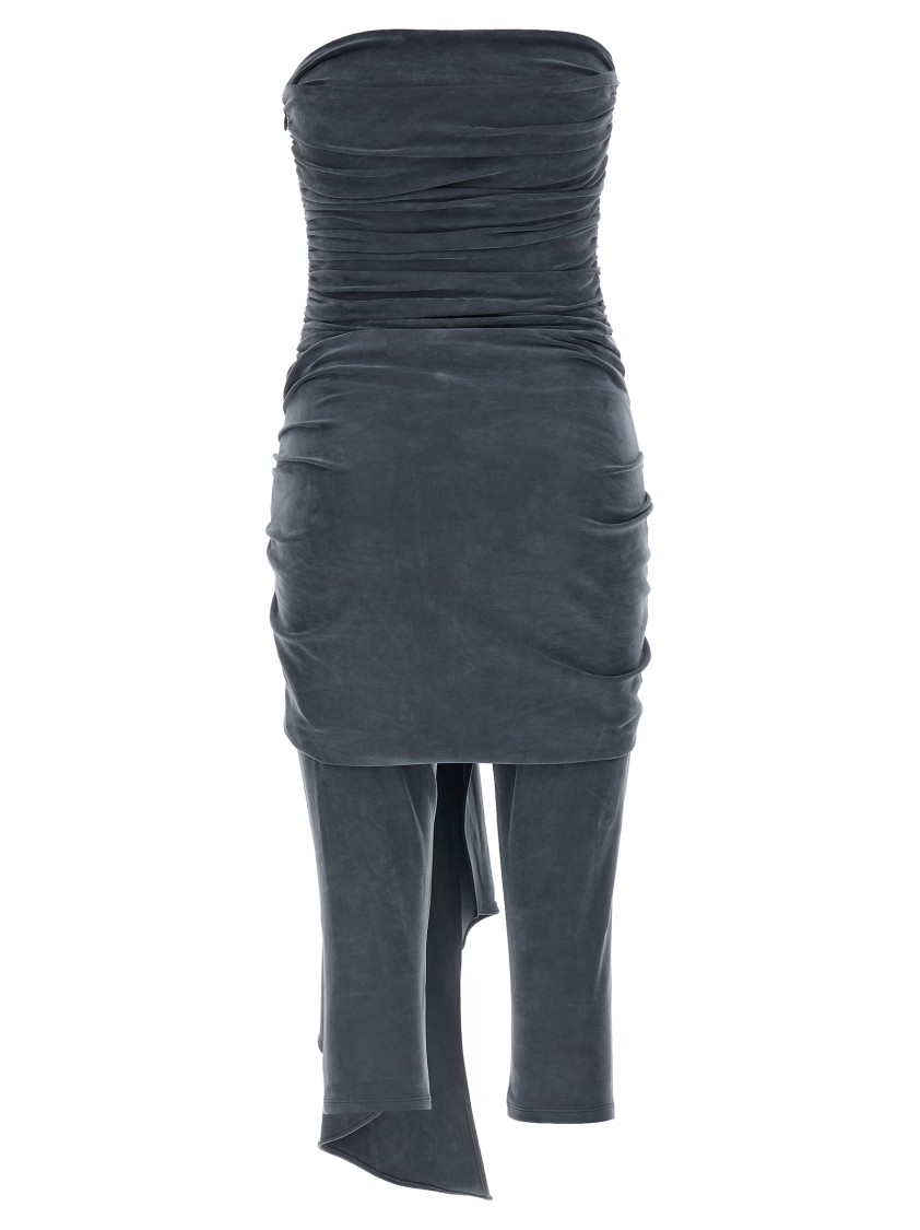 Alexander Wang Vintage Effect Stretch Jumpsuit With Knot Detail In Gray