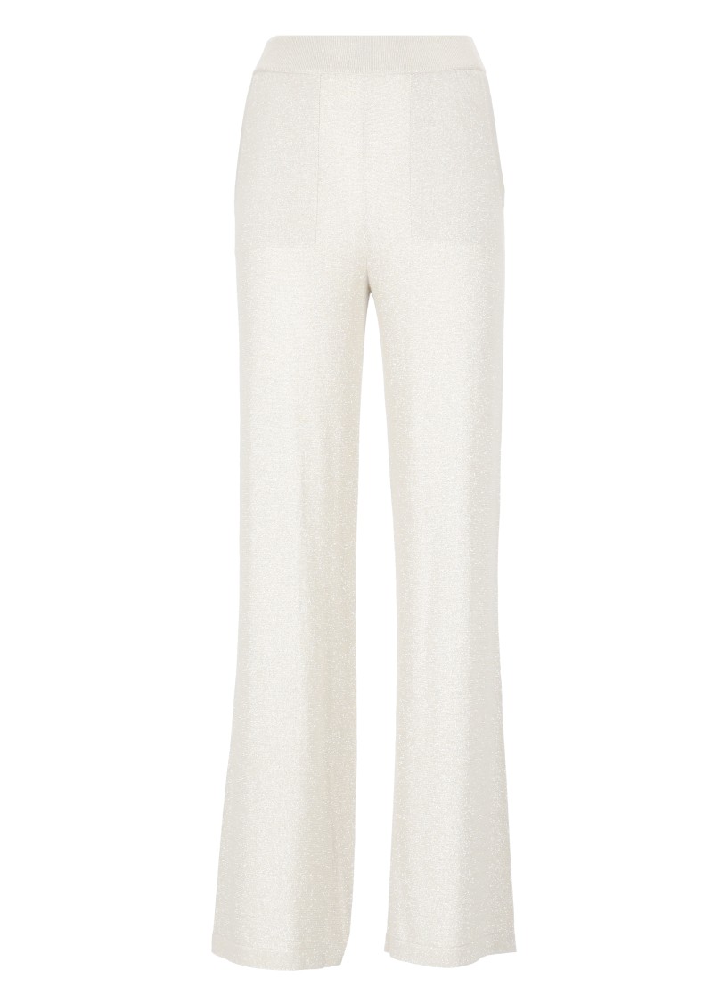 Peserico Beige Cotton Pants In White