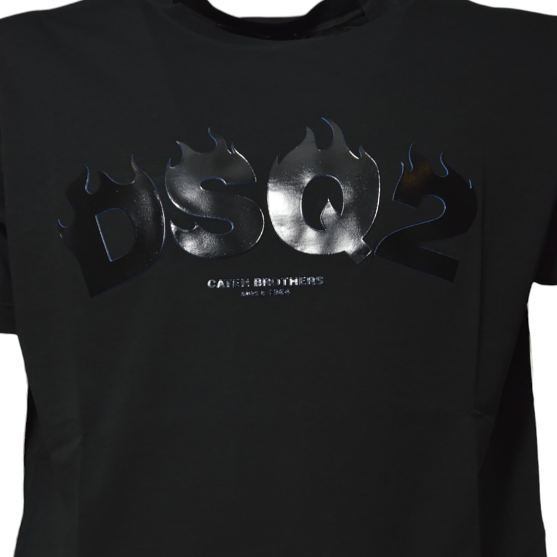 DSQUARED2 DSQUARED2 CIGARETTE FIT BLACK COTTON PRINT T-SHIRT