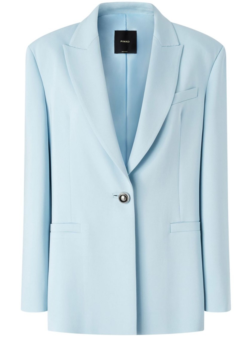 Shop Pinko Tailored Silver Jacket With Notched Lapels