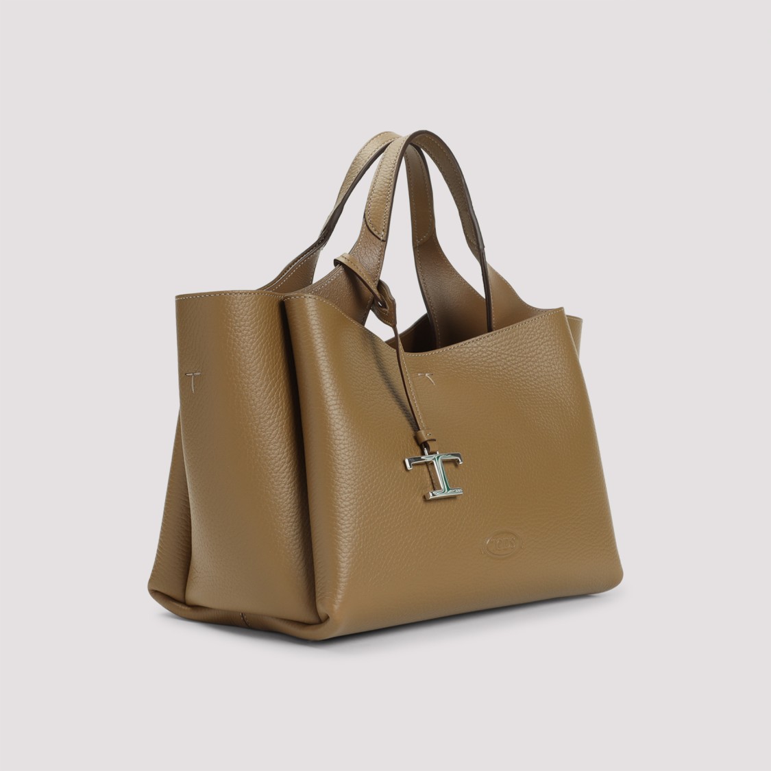 Tod's Mini T Pend Leather Top Handle Bag In Brown