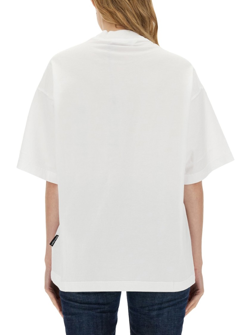 Palm Angels Ski Club Graphic Print Crew Neck T-shirt In White
