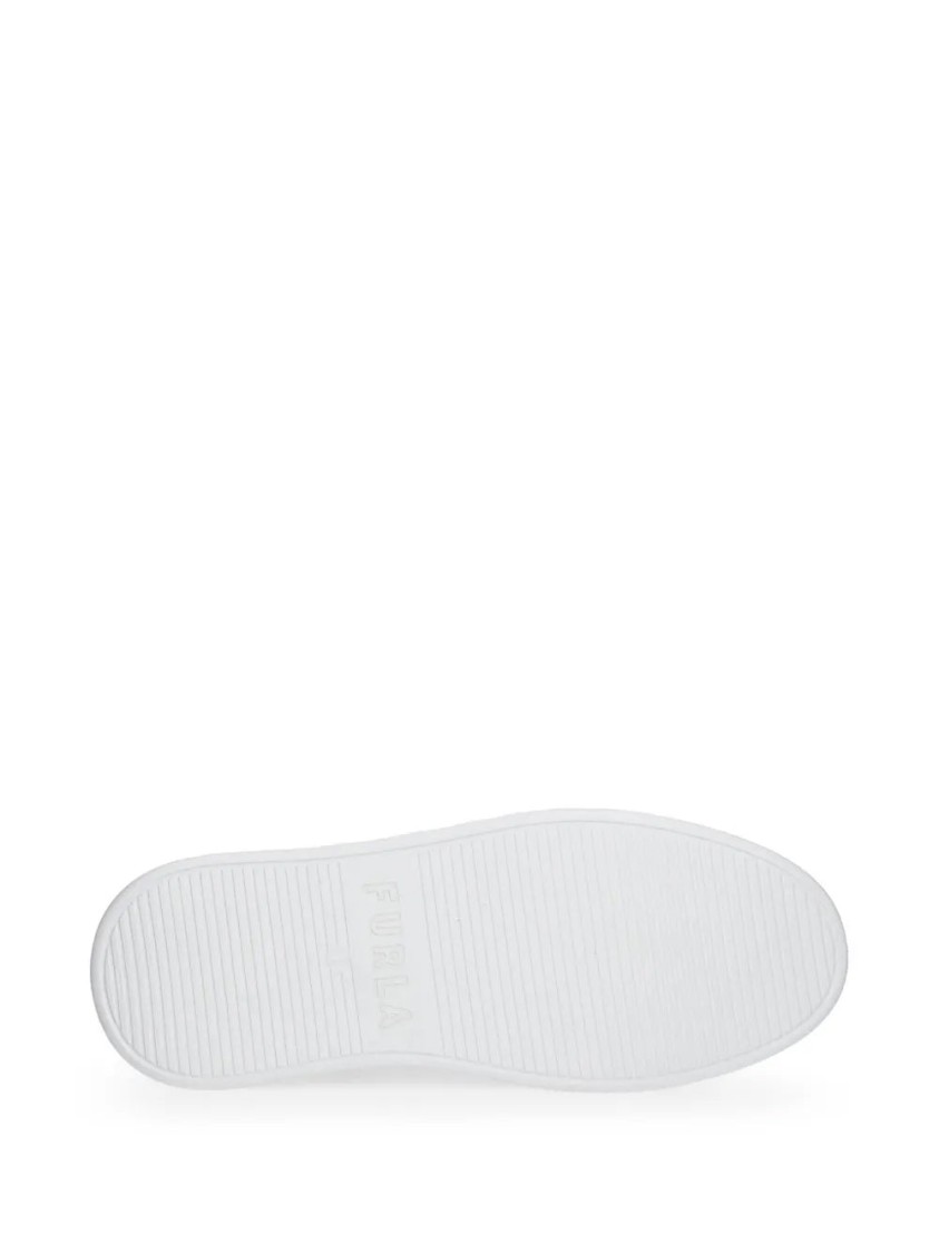 Furla Beige Lace-up Sneakers With Cushioned Sole In White