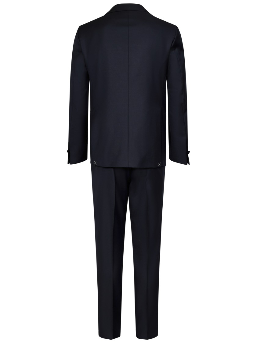 Franzese Collection Double-breasted Tuxedo In Luxurious Blue Wool In Blue