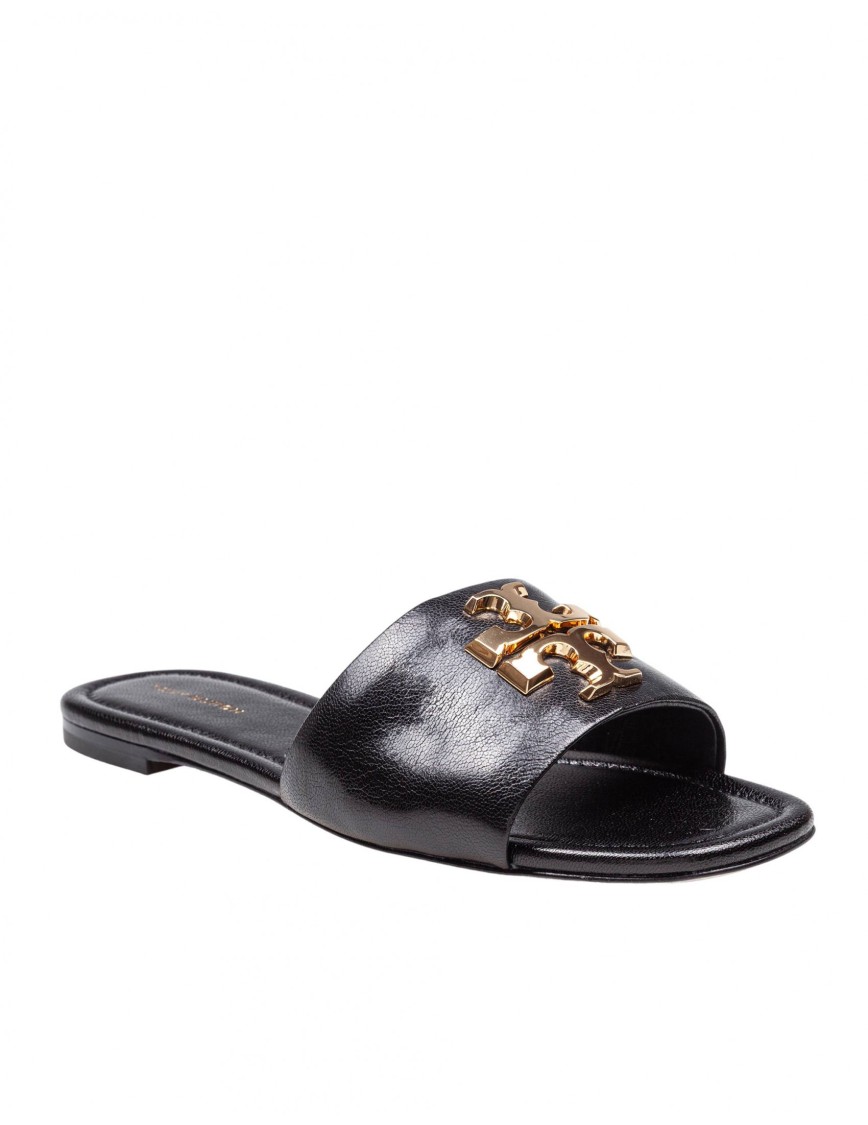 Tory Burch Eleanor Leather Slider Color Black