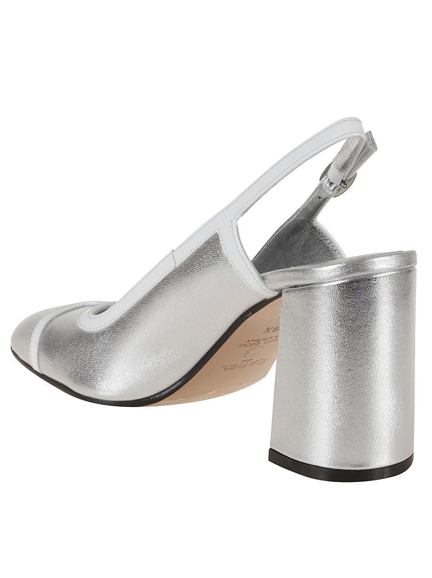 Carel Paris 85mm Alize Slingback Pumps In Silver
