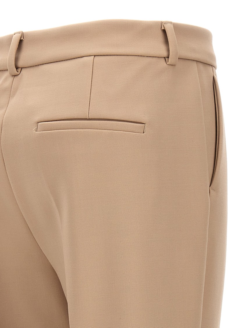 Sportmax Straight Leg Trousers With Pockets And Belt Loops In Neutral