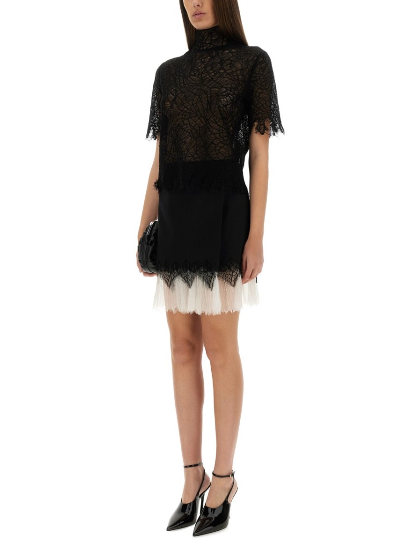 Shop Alexander Mcqueen Spider Web Lace Miniskirt