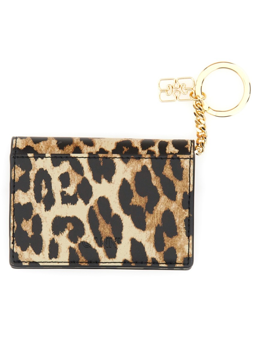 Ganni Bou Card Holder With Animal Motif