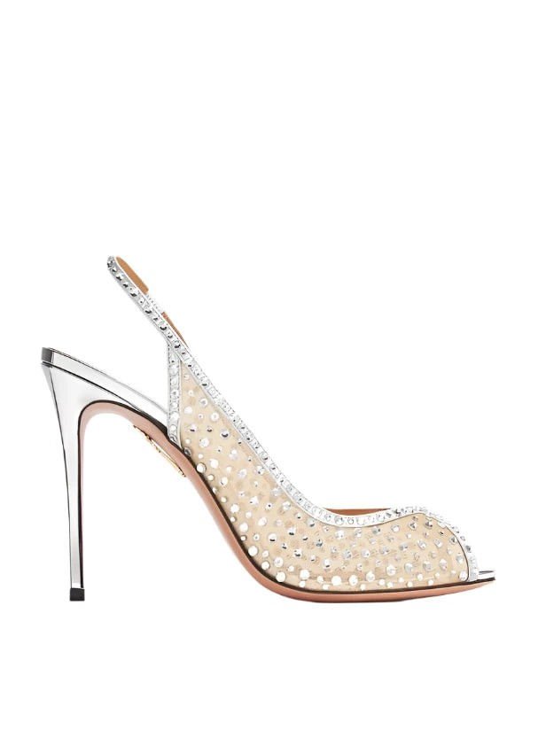 Aquazzura Crystal Lover 105 Embellished Sandals
