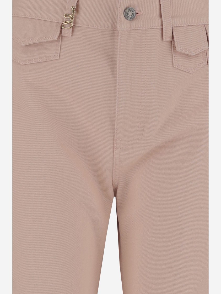 CHLOÉ CHLOÉ HIGH WAIST COTTON FLARE JEANS