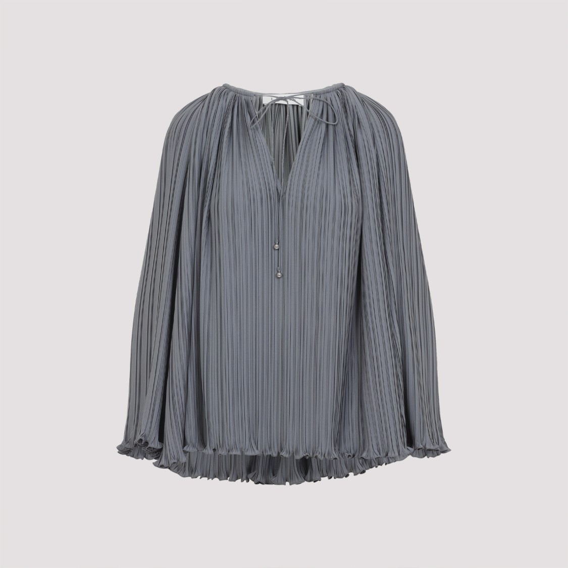 Lanvin Flowing Blouse With Intricate Pleating And Tie Closure