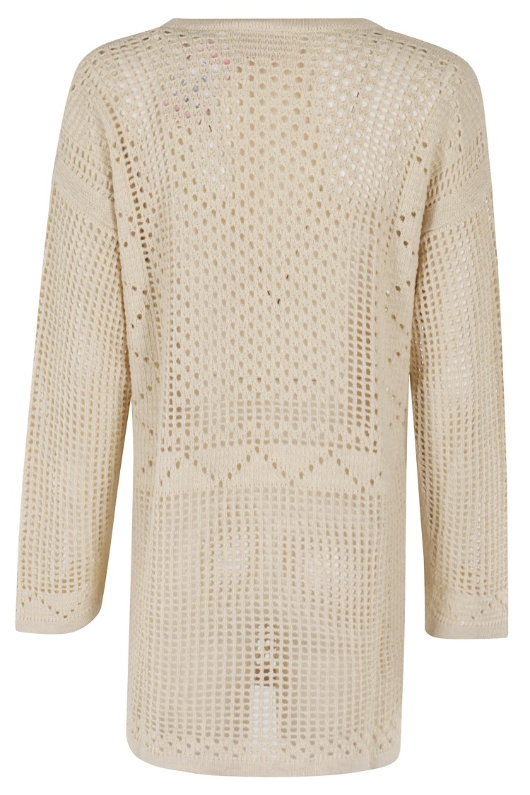 MC2 SAINT BARTH MC2 SAINT BARTH CROCHET KNITTED KAFTAN WITH V-NECKLINE
