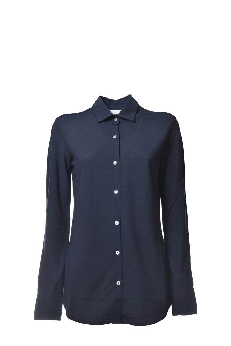 Zanone Classic Slim-fit Cotton Knit Shirt With Mother-of-pearl Buttons