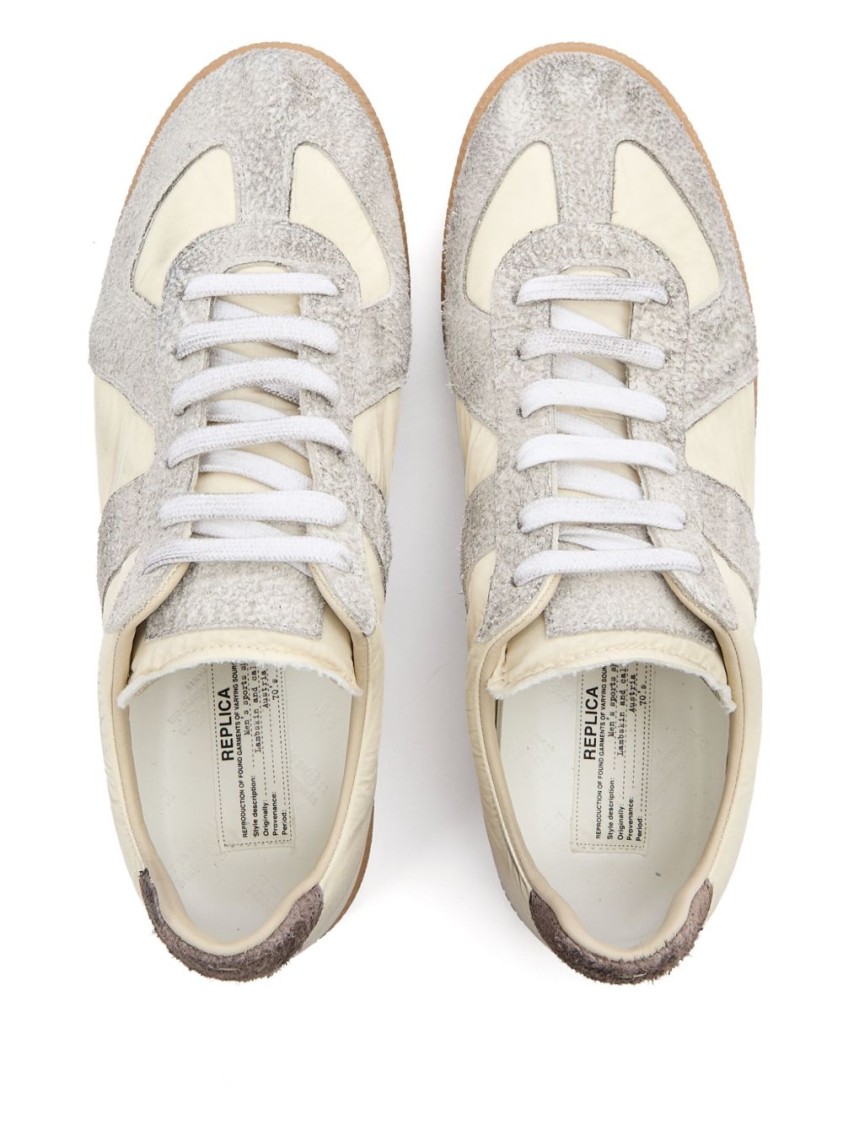 Maison Margiela Sneakers In Beige With Front Lace-up Fastening