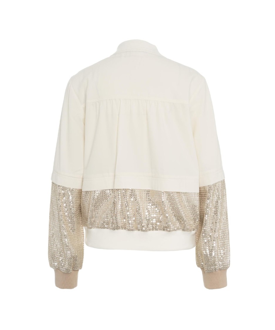 Liu •jo Liu Jo Bomber Jacket With Shimmering Sequin Appliqués