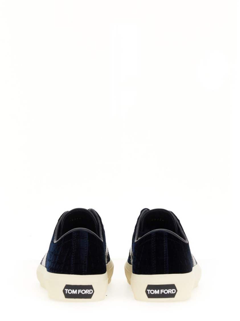 Tom Ford Logo-print Low-top Sneakers In Blue