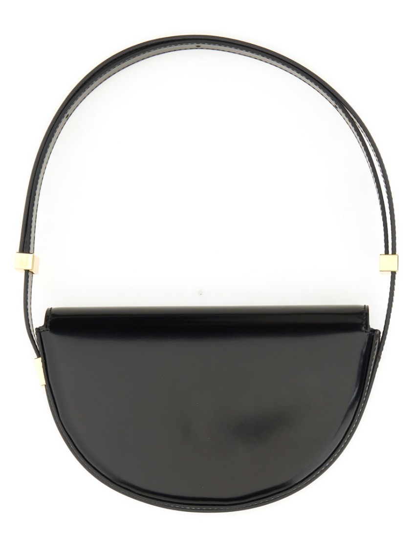 Patou Le Petit Calf Leather Shoulder Bag In Black