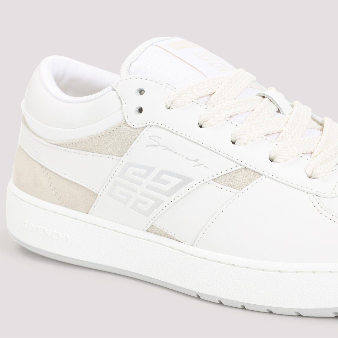 Givenchy G Move White Low Top Sneakers With Logo Detail On The Side In Leather Man In White