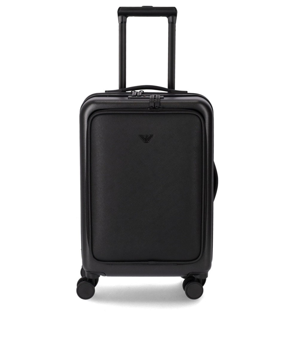 Emporio Armani Black Cabin Trolley In Black