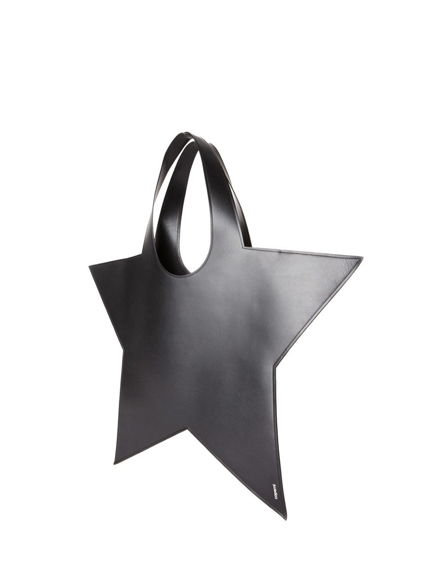 Shop Coperni Star-shaped Black Leather Tote Bag