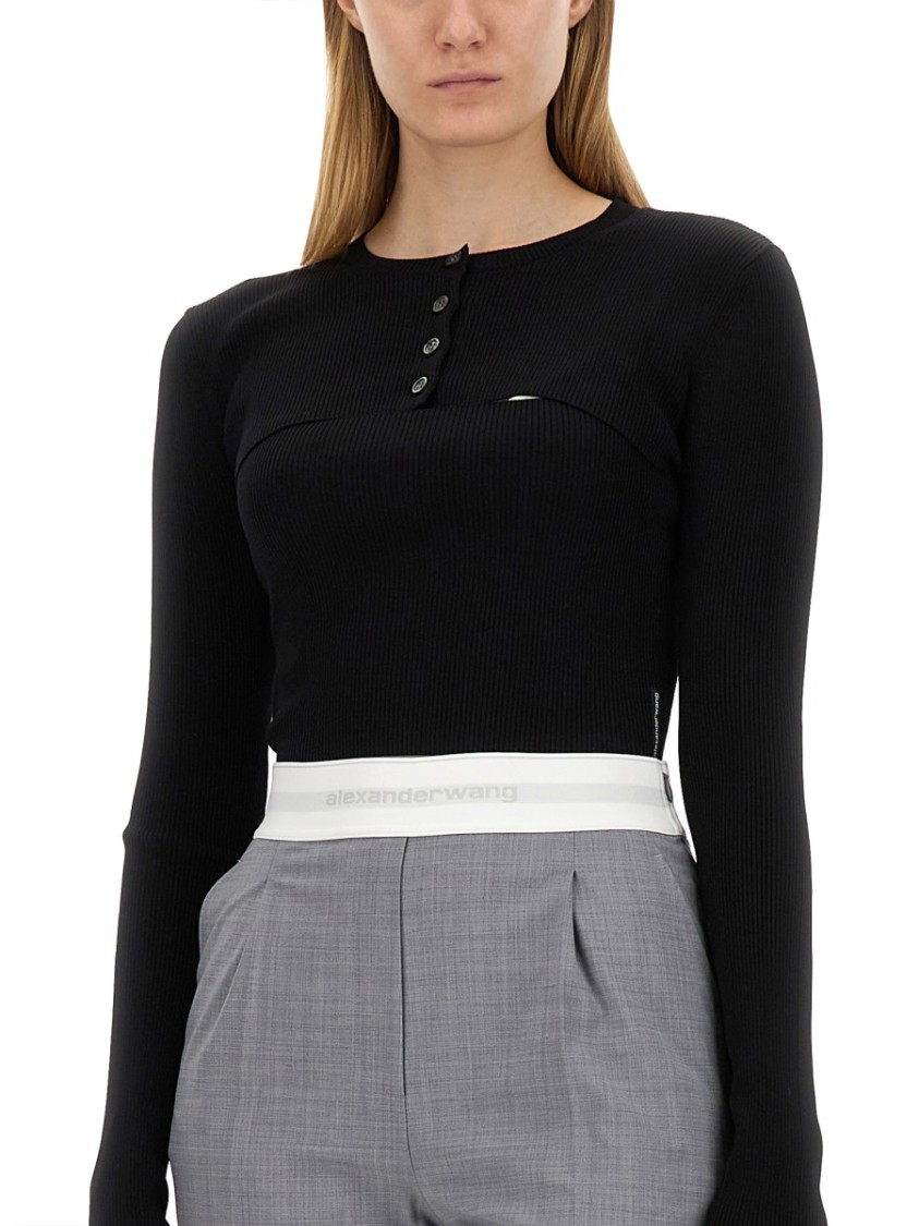 Alexander Wang Two Piece Cropped Set In Black