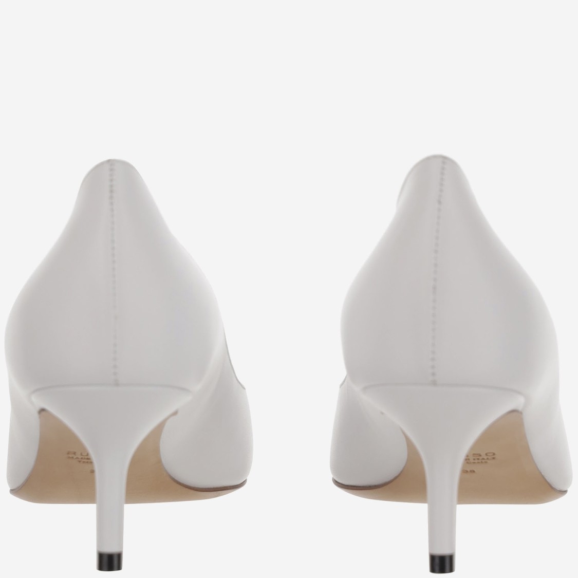Francesco Russo Two-tone Leather Pumps In White
