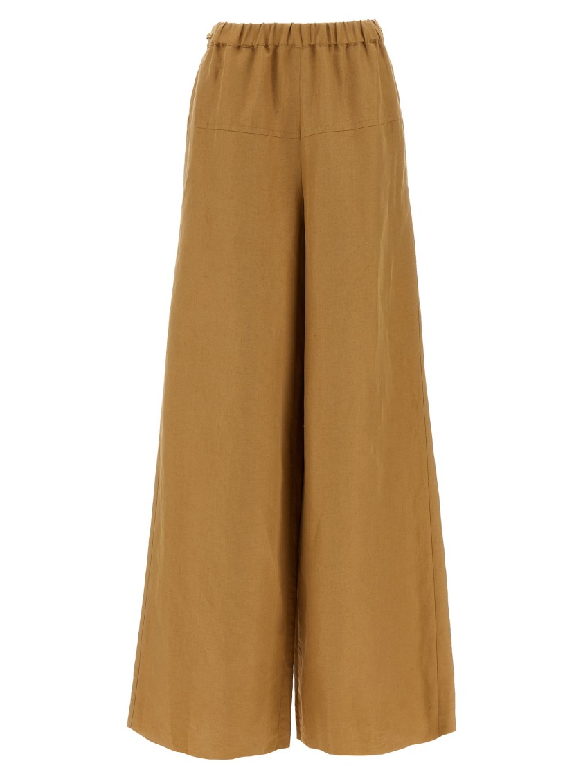 Max Mara 'onore' Linen Blend Trousers In Brown