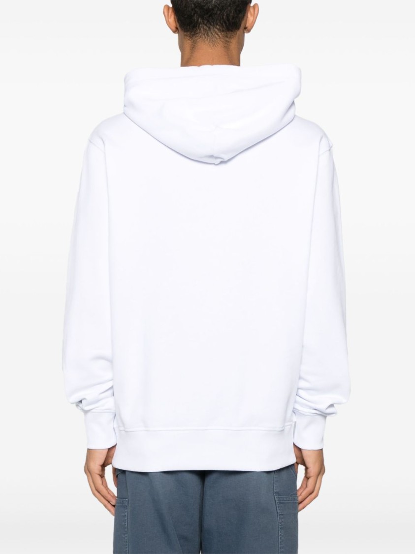Shop Versace Jeans Couture Hooded White Sweatshirt