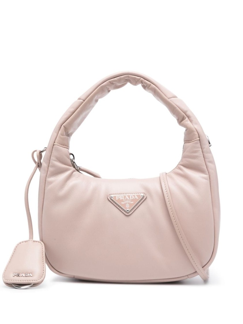 Prada Mini Padded Leather Shoulder Bag In Pink
