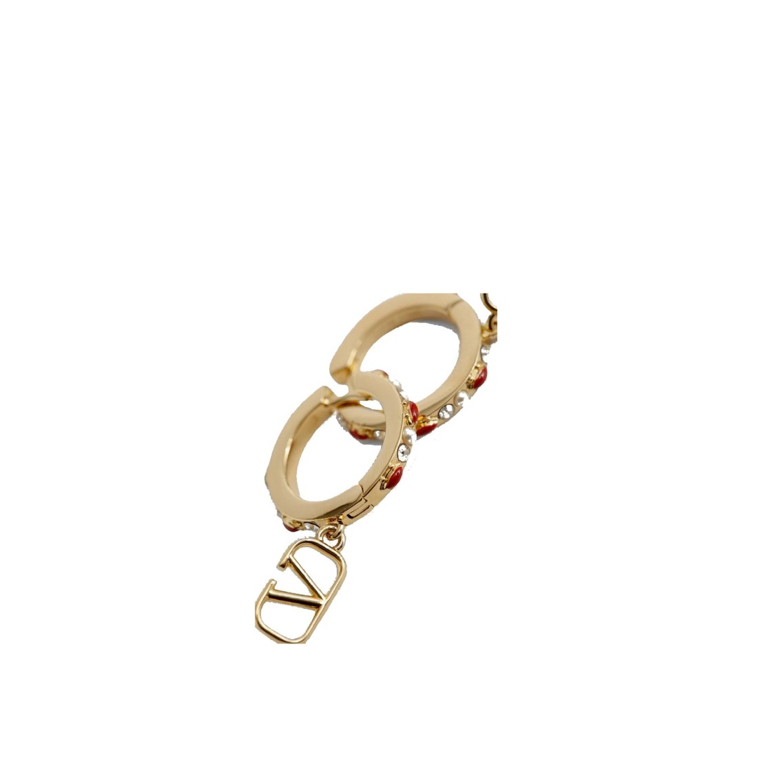 Shop Valentino Bejeweled Gold-tone Hoop Earrings