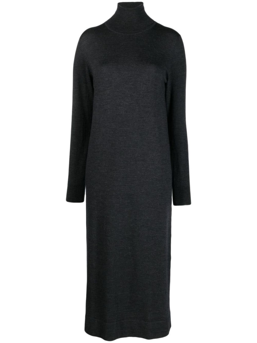 オールインワン・サロペット P.A.R.O.S.H. Grey Midi Dress With High Neckline P.A.R.O.S.H. Grey Midi Dress With High Neckline | THE LIST