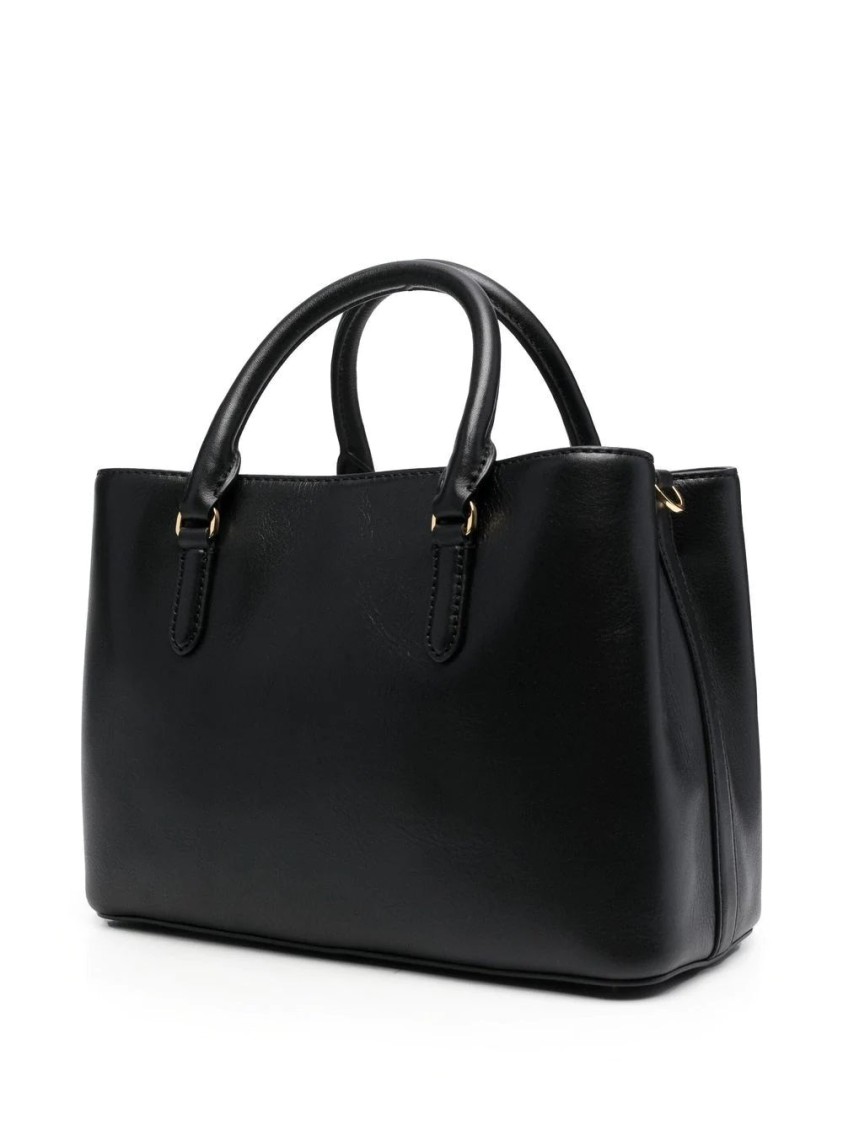 Ralph Lauren Lauren Mary Medium Satchel Bag In Black