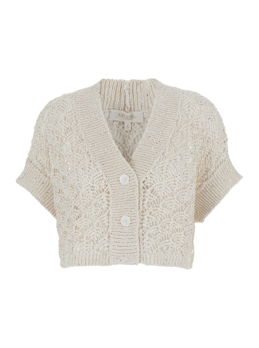 Antonelli Bizet' White Knit Cardigan