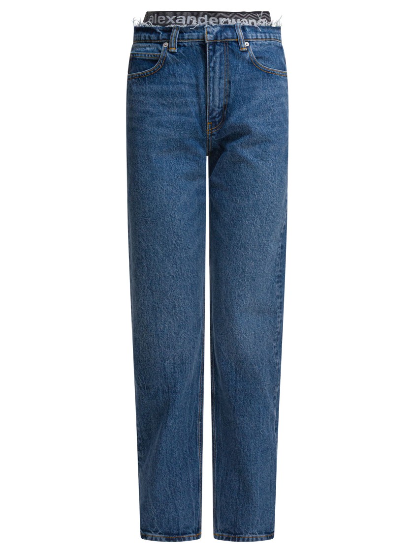 ALEXANDER WANG DENIM コーティング　デニム Alexander Wang Straight-Leg Denim With Sporty Detailing