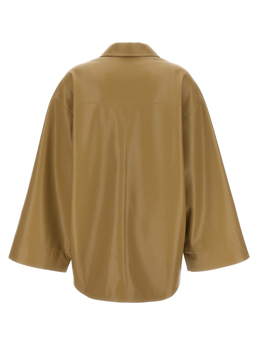 Nanushka 'blouse Pointed Collar Long Sleeves Loose Fit' In Brown