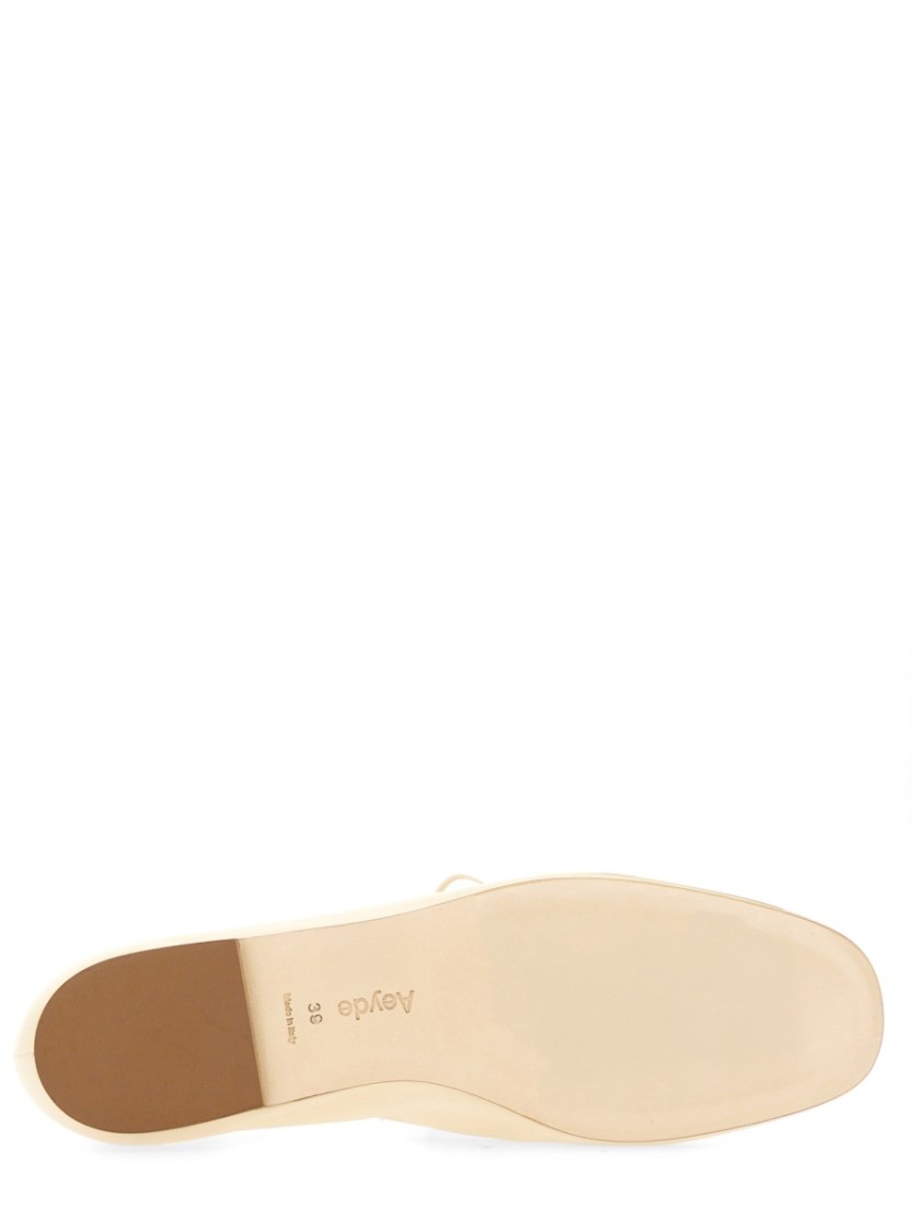 Aeyde Pointed Toe Leather Ballet Flats In Neutrals