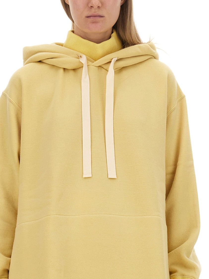 Jil Sander Relaxed-fit Oversized Hoodie With Drawstring Closure In Yellow